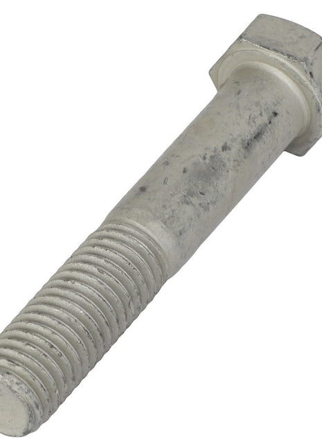 A close-up of an AGCO Hexagonal Head Bolt - Sn1723 with a threaded end and a hexagonal head, lying on a white background. No current product description available.