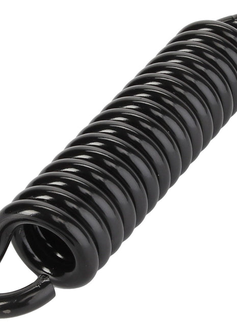 The AGCO Spring - Acp0379130 is a black, coiled metal compression spring with closed loops at both ends, ideal for industrial or mechanical use. No current product description available.