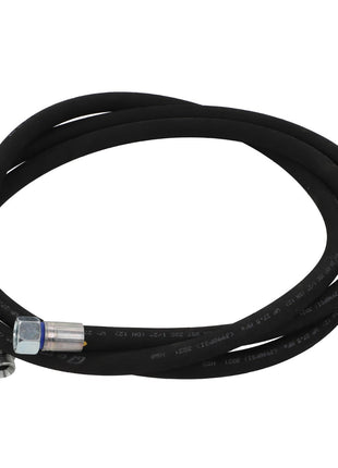 No current product description is available for the AGCO | Hose - Acp0294560, a coiled black rubber hose featuring metallic connectors at each end.