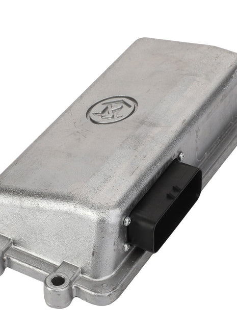 A rectangular metallic electronic component named AGCO | Control Unit - Acp0337580, branded by AGCO, with a black connector on one side. The top surface features an embossed logo. No current product description is available.