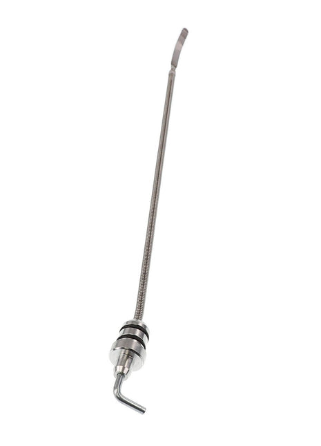 A metal flexible pick-up tool known as the AGCO Breather Plug - Acp0445970, featuring a storage tube handle and a curved, claw-like tip at one end.