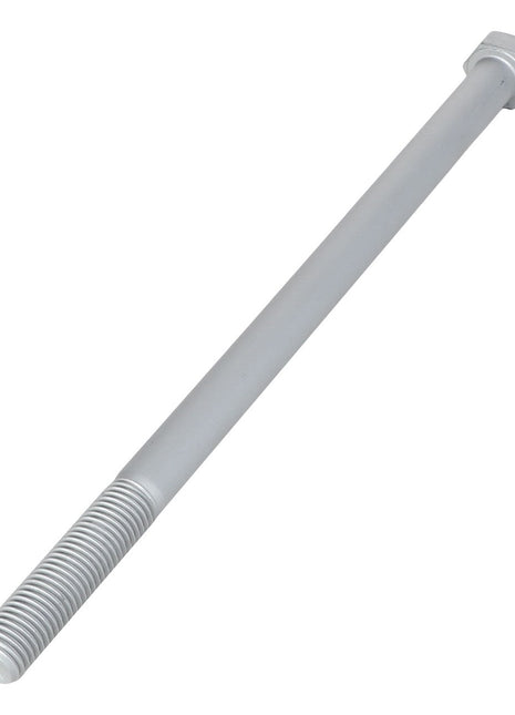 A long, silver hex bolt with threading on one end and a hexagonal head on the other, the AGCO Hexagonal Head Bolt - Acw1076240 is crafted for superior durability.