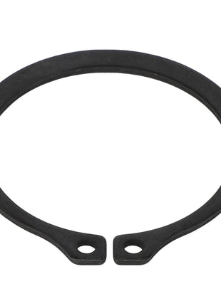The AGCO Retaining Ring - Ag000343, a black circular ring from brand AGCO, features two small holes at its open ends.