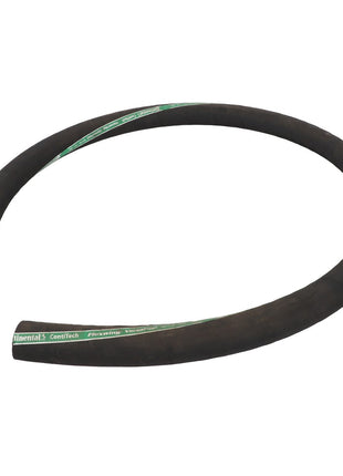 Introducing the AGCO | Hose - Acw6189330, a black industrial hose featuring a coiled design and green labeling along its length, meticulously engineered for optimal performance.