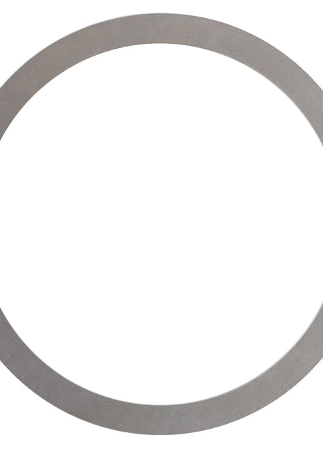 A flat, circular metal washer with a large central hole, viewed from above. No current product description information is available for the AGCO | SHIM - F743300020780.