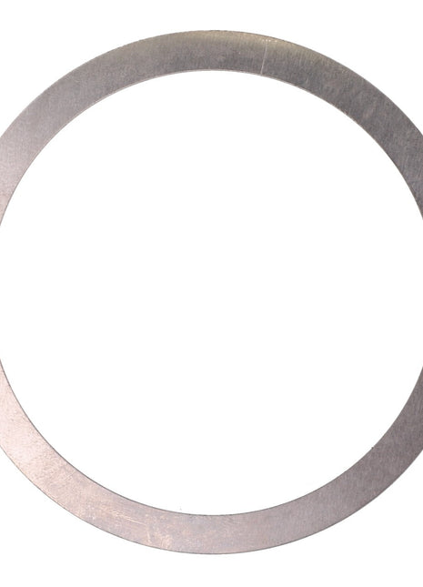 The product description for AGCO | Shim - F222301020140 by AGCO is currently unavailable. This item is a round metallic washer with a smooth surface and a central hole, typically used in mechanical assemblies.