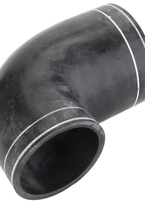 An image of the AGCO | Hose - Acw1973180 elbow pipe fitting in black, featuring a smooth, curving surface with standard markings/rings visible. No current product description is available.