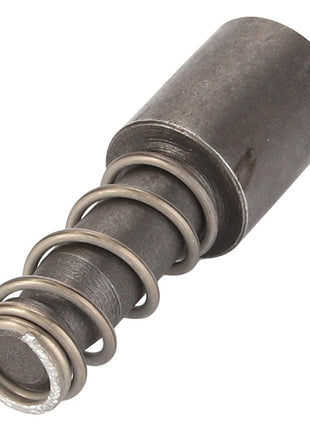 A close-up of the AGCO metal compression spring, labeled as PIN - D46150412, featuring a solid cylindrical end. No current product description information is available.