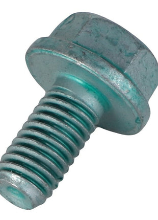 A close-up view of the AGCO Hex Flange Capscrew - F530200210130, featuring a threaded shaft and a hexagonal head, on a white background.