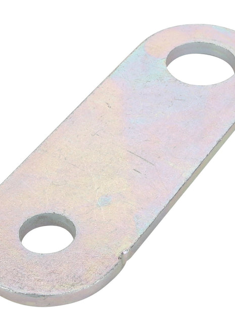 The AGCO | Bracket - Acw1054560 is a sturdy flat metal plate with rounded ends that features two perfectly aligned circular holes near each end.