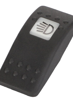 The AGCO | LIGHT SWITCH - D45050017, a black car headlight switch from AGCO, features an icon indicating high beam operation and is currently unmatched in our catalog.