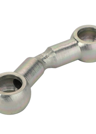 The AGCO Pipe - Acp0667150 from the renowned brand AGCO is a metallic double-ended hydraulic fitting featuring two hollow spherical ends connected by a cylindrical shaft. This piece ensures durability and precision for all your hydraulic needs, even though no current product description is available.