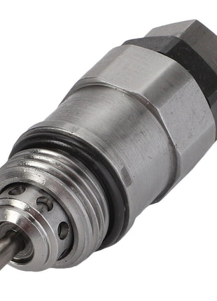 Discover the AGCO Speed Sensor - Acp0019730: Featuring a close-up view, this metal pneumatic connector showcases threading at one end and a small nozzle at the other for seamless integration.