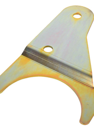 The AGCO | Retainer - Acw5251040 is a metal bracket featuring a curved cutout and two holes, specifically designed for mounting or securing various components.
