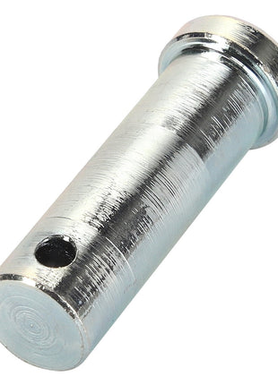 Here is a rewrite of the sentence incorporating the given product data:

The AGCO | PIN - D28270278, a metallic cylindrical pin featuring a flat head and a small hole near the base, is typically used in precision machinery or robust construction applications.