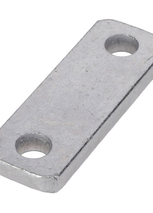 The AGCO | Plate, Left Hand - Acx2593640 is a rectangular metal plate with two circular holes near each end, designed for versatile applications.