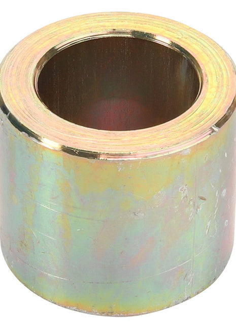 An AGCO Spacer Bushing - Fel140431, branded by AGCO, is a cylindrical metal bushing with a smooth surface and a central hole, featuring a slightly reflective finish. No current product description is available.