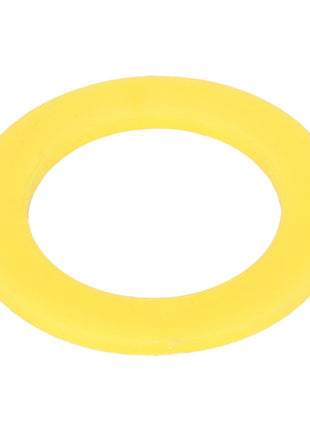 A round, yellow rubber washer with a smooth surface, marketed as AGCO | WASHER - AL5022156 from the brand AGCO, is viewed from above and shows no current SEO keywords.