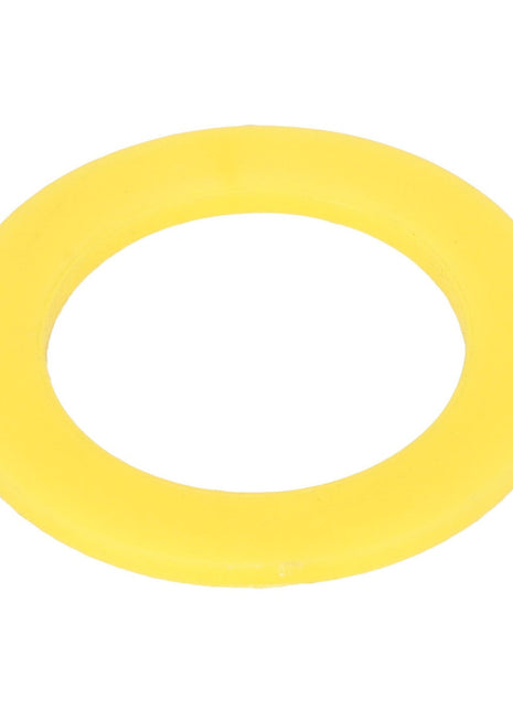 A round, yellow rubber washer with a smooth surface, marketed as AGCO | WASHER - AL5022156 from the brand AGCO, is viewed from above and shows no current SEO keywords.