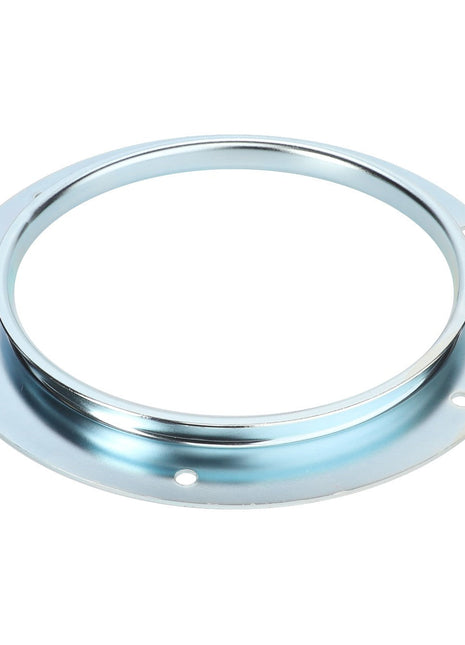 The AGCO RING - D28660036 is a metallic circular flange that features a raised center and multiple evenly spaced holes around its perimeter. Unfortunately, there is no additional product description information available for this item at the moment.