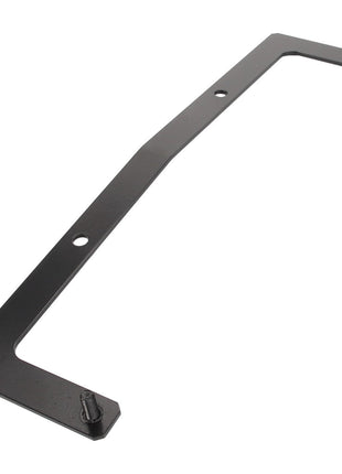 The AGCO Bracket - Acw8863720 by AGCO is a black metal bracket with angled corners, featuring three circular holes and two screw-in attachments at opposite ends. No additional product description information is available beyond these specifications.