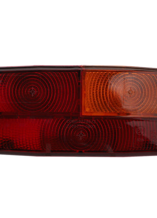 AGCO Left Hand Lh Rear Lamp - La321951100: This rectangular tail light features three sections, including one amber section and two red sections, and is secured by screws at the corners. No current product description information available.