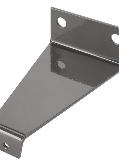 A metallic grey AGCO bracket (Product Name: BRACKET - D28281787), featuring three mounting holes and designed for supporting structures or components, viewed from an angle. Note: Detailed product information not available.