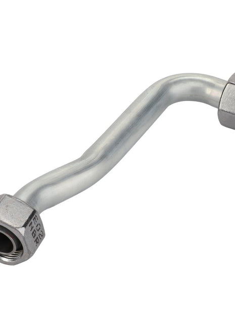 No current product description is available for the AGCO Pipe - Acp0670830, which features two threaded hexagonal nuts at each end and a slight bend in the middle.