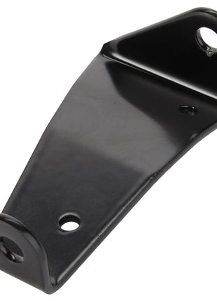 The AGCO | CLIP - D28981745 by AGCO is not a perfect match to a black metal bracket with three holes—one at the top, one in the middle, and one at the bottom—and a curved edge. Additionally, its surface is smooth with a slight sheen.