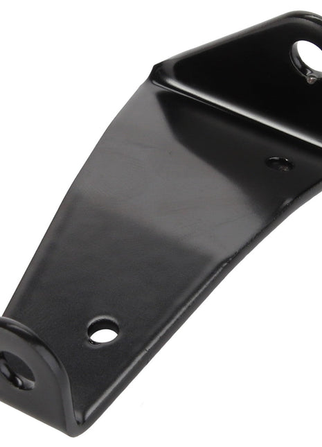 The AGCO | CLIP - D28981745 by AGCO is not a perfect match to a black metal bracket with three holes—one at the top, one in the middle, and one at the bottom—and a curved edge. Additionally, its surface is smooth with a slight sheen.