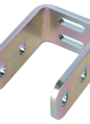 The AGCO | Support - Acw2230120, a robust metal U-shaped bracket by AGCO, features four holes—two on each side—and two elongated slots seamlessly integrated into the curved section.