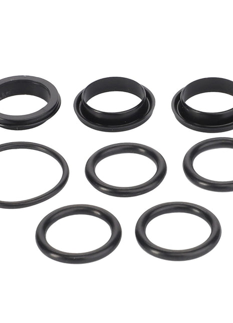 A set of eight black rubber O-rings and gaskets of various sizes on a white background. This product is the AGCO | SEALS KIT - AL5036211 from the brand AGCO. Currently, no additional product description information is available.