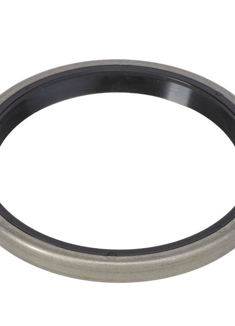 The AGCO | WIPER SEAL - AG522848 is a circular metal ring with a black inner lining, designed to function as a gasket or seal component for machinery or automotive applications. No additional product description information is available at this time.