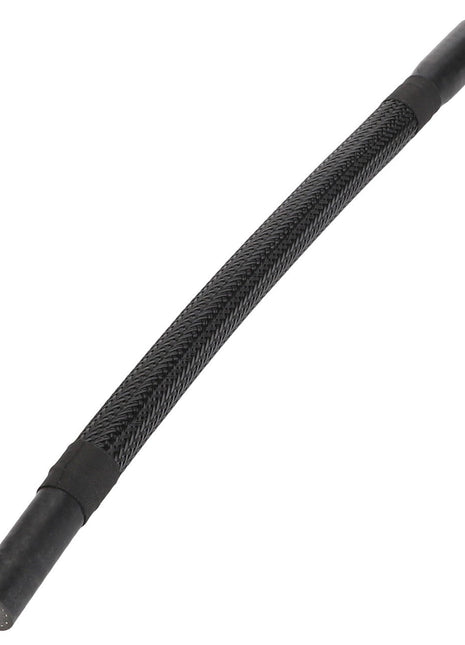 A black, flexible braided hose with fittings on both ends, identified as the AGCO | Coolant Hose - Acw8493280 by AGCO, viewed against a white background. No current product description information is available.