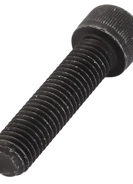 Close-up image of the AGCO | Hex Socket Head Capscrew - Acw4949510, a black, metal component featuring a hex socket head cap with a threaded body and textured head. No current product description information is available.