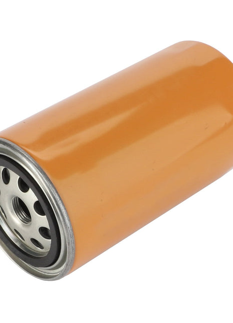 The AGCO Oil Filter - Acp0356450 is an orange cylindrical filter with a metal base featuring multiple holes, designed to keep your engine running smoothly. With its reliable performance and trusted brand name, it's a choice you can depend on even when detailed descriptions are unavailable.