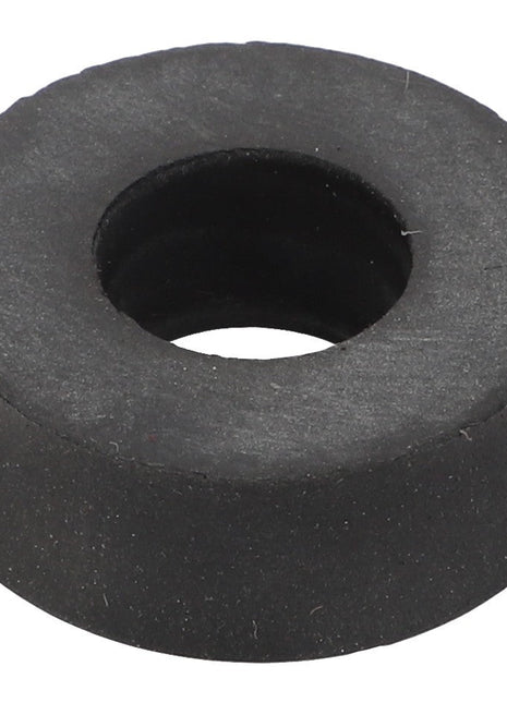 No current product description available for the AGCO Rubber Disc - Fel150623, featuring a centered hole designed for protecting or insulating objects passing through it.