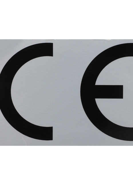 Image of a CE (Conformité Européenne) marking on a gray background, indicating conformity with health, safety, and environmental protection standards for the AGCO | Decal - Acp0279410 sold within the European Economic Area.