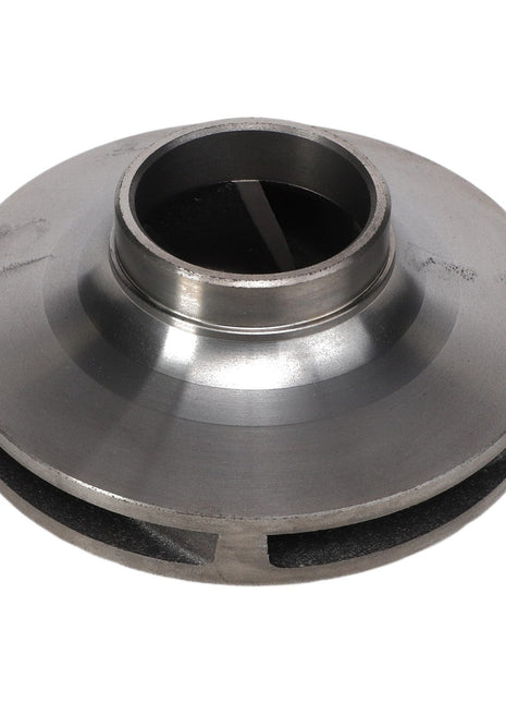 The AGCO Impeller - Ag053846, offered by the AGCO brand, features a smooth, polished finish and multiple curved blades. It is typically used in pumps or turbines. No current product description available.