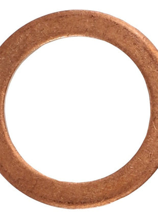 A single, circular copper washer with a smooth surface and an open center hole, commonly used in plumbing and automotive applications, branded as AGCO | WASHER - AL5013610.