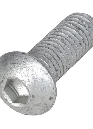 A close-up image of the AGCO HEX SOCKET BUTTON HEAD BOLT - AG330972, featuring a hexagonal socket head and precision machine threads.