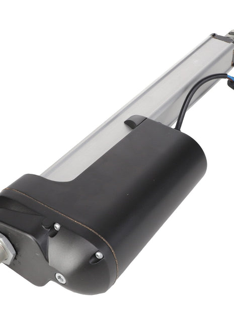 The AGCO Electric Actuator - Acw1988300 features a metal rod, an attached black motor housing, and a connector wire extending from the motor.