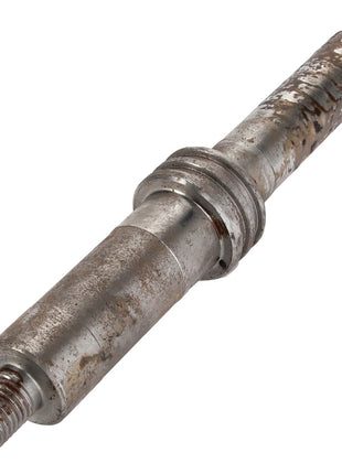 A close-up of the AGCO | SHAFT - ACY1230130, a metal spindle with visible rust and wear, showcasing threaded ends and a central collar. No current product description information is available.