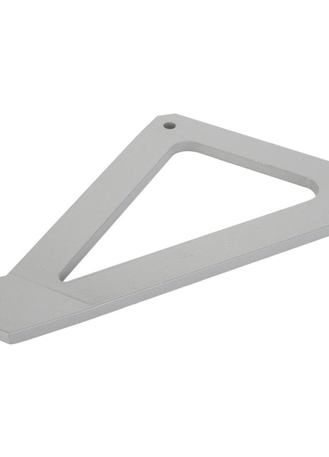 A metal bracket with a triangular cutout and two mounting holes, one on each side of the shorter edge; AGCO | BRACKET - D28482400 by AGCO.