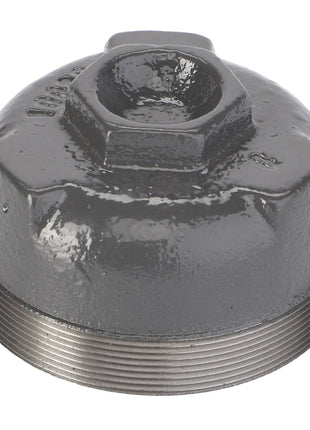 The AGCO Covering - La300015269 is a metal oil filter wrench cap with a hexagonal top and threaded base, ideal for removing oil filters in vehicles. There is no current product description available.
