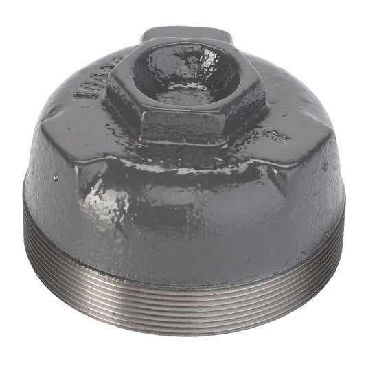 The AGCO Covering - La300015269 is a metal oil filter wrench cap with a hexagonal top and threaded base, ideal for removing oil filters in vehicles. There is no current product description available.
