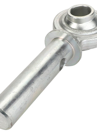 Image of a polished, silver AGCO | Eye Bolt - Acp0497850 rod end bearing by AGCO, featuring a cylindrical rod with a spherical joint at one end.