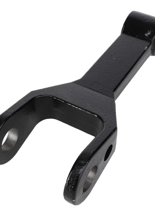 The AGCO Link - Acp0302060 is a black U-shaped metal bracket featuring two mounting holes on one end and a single hole on the other.