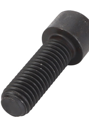 Close-up image of the AGCO BOLT - D26740242, a black metal bolt featuring a hexagonal socket head and a threaded body. No current product description information available.