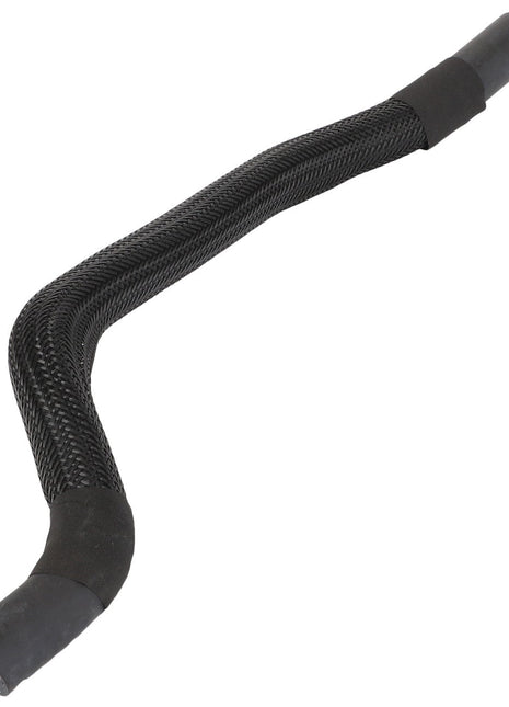 Currently, no product description information is available for the AGCO hose, model Acw0353300. This black, flexible, and corrugated automotive hose features a slight curve.